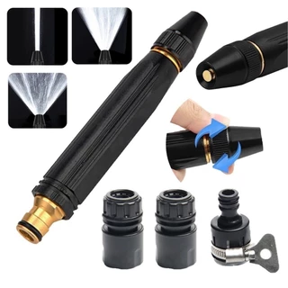 Esguicho Bocal De Mangueira Regar Jardim Pistola Spray Água Alta Pressão Bico Limpeza Quintal Pistola De Pulverização Ajustável-SQT
