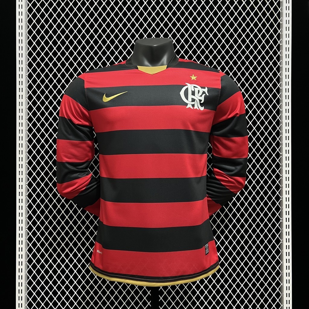 Versão Vintage Manga Longa Flamengo 2008-09 Home Camisa De Futebol Masculino Esportivo Tamanho S-XXL