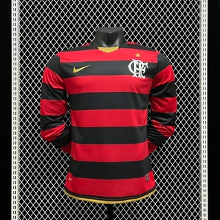 Versão Vintage Manga Longa Flamengo 2008-09 Home Camisa De Futebol Masculino Esportivo Tamanho S-XXL