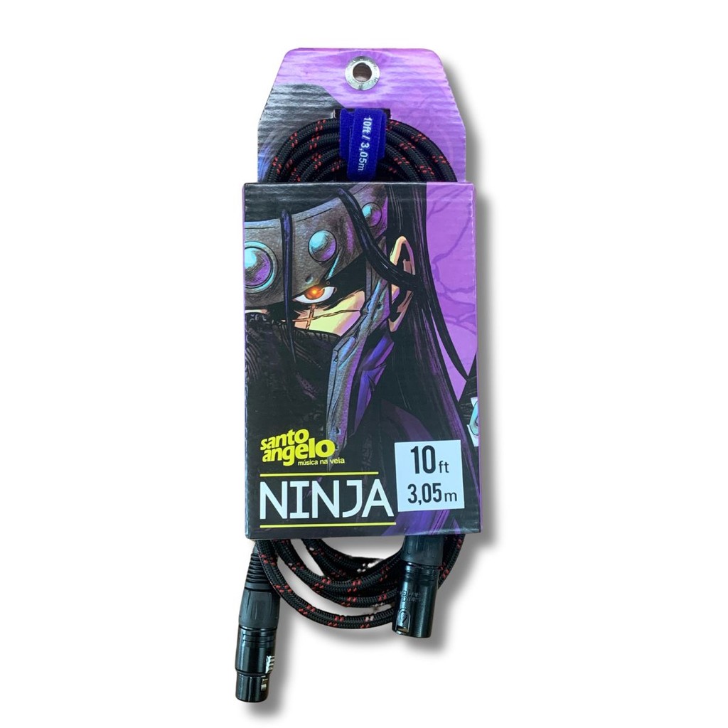 Cabo de Microfone XLR Santo Angelo Ninja LW TX 3,05m 10ft | Shopee