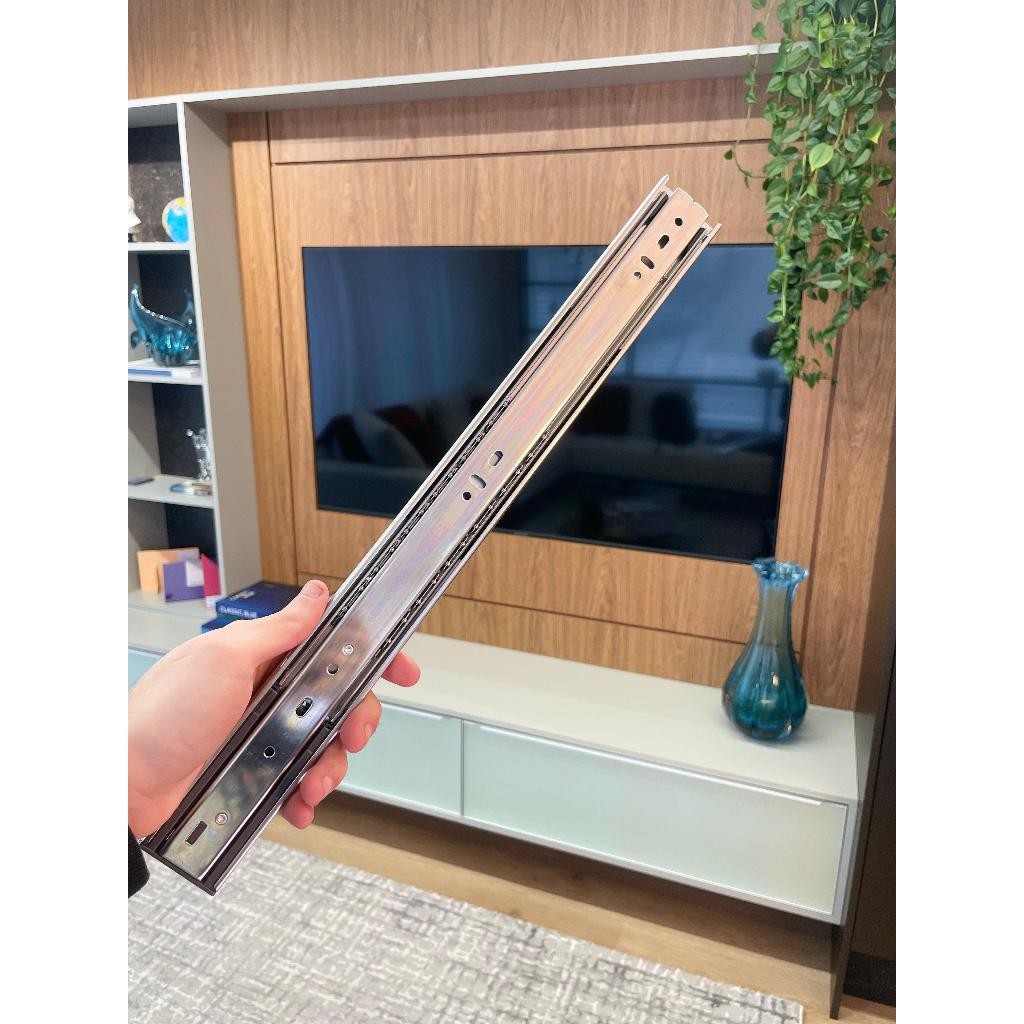 Trilho Gaveta Corrediça Telescópica Com Amortecedor Soft Closing 45cm