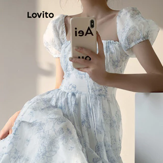 Lovito Vestido elegante com estampa floral Ditsy para mulheres L99ED613