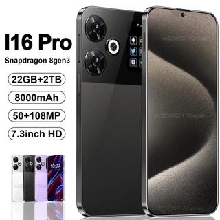 2024 Novos Smartphones i16 Pro Max 7.3 Polegadas HD 12 Gb RAM 1 Tb ROM 108 Mp + 50 , 7000mAh Bateria Grande Android 14 Qualcomm Snapdragon 8 Gen3 Dual SIM