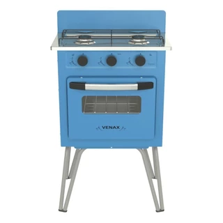 Fogão Portátil 2 Bocas Venax Gemini Vetrô Gas Glp Azul