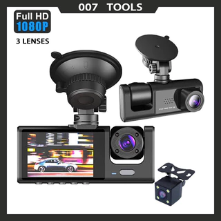HD1080p Came De Traço De Carro 3 Lentes Monitor De Visão Noturna Câmera Gravador De Vídeo Dianteiro E Traseiro Direção