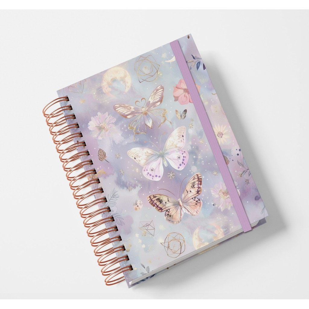 Agenda Borboleta Lilás Mística 2 2025 Estilo Planner 2DPP