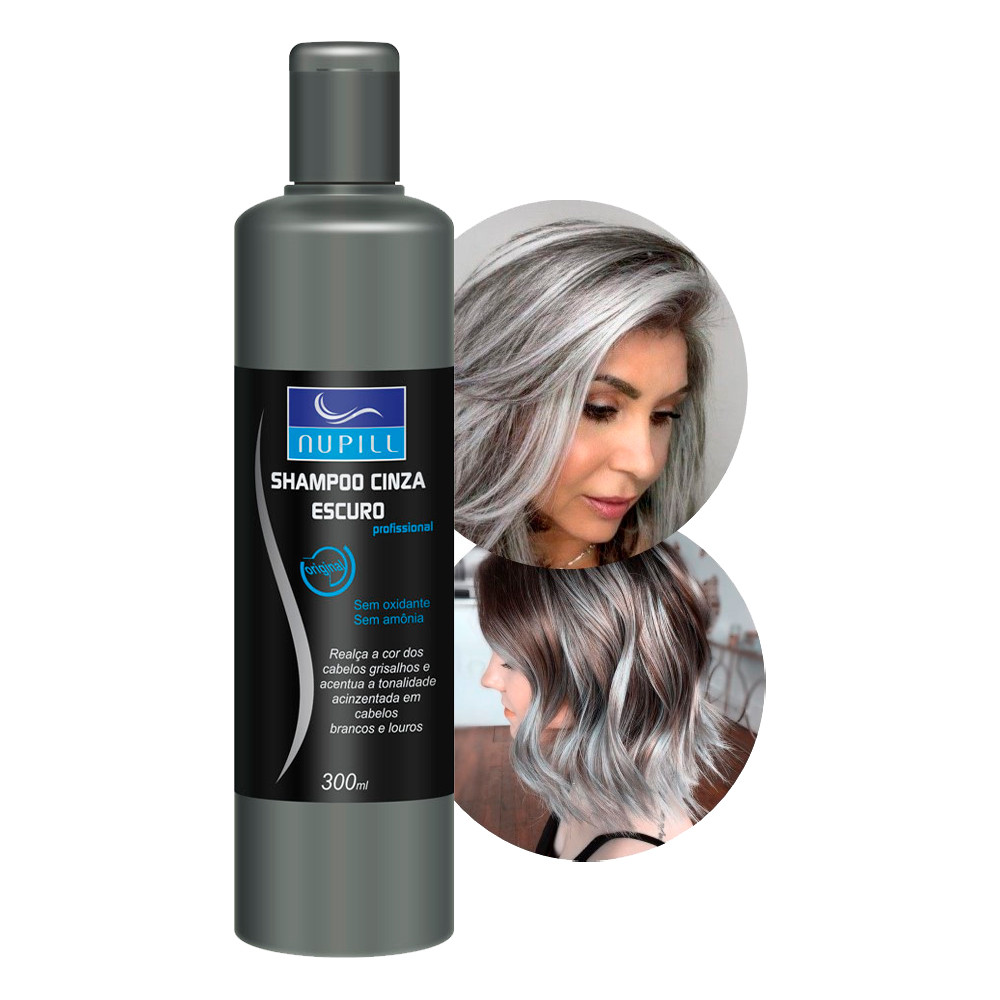 Shampoo Cinza Escuro Matizador Desamarelador Grisalhos Platinados ...
