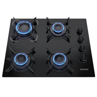 Cooktop Itatiaia Electra 4 Bocas Mesa Vidro Temperado Acendimento Superautomático Preto Bivolt