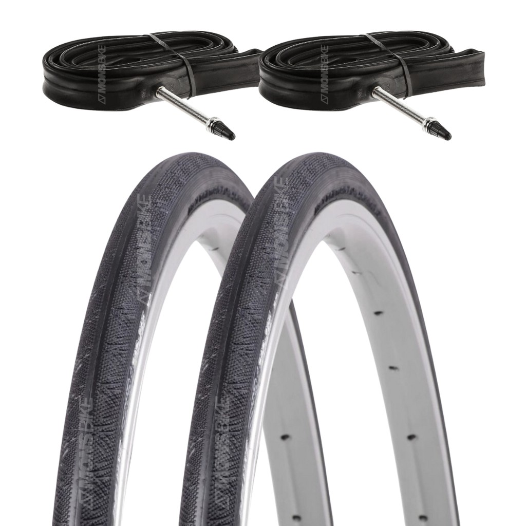 ALTA BIKE 700x28c PNEUS DE TOURISME LÉGERS NOIR/GOMME TUBES PRESTA 60MM