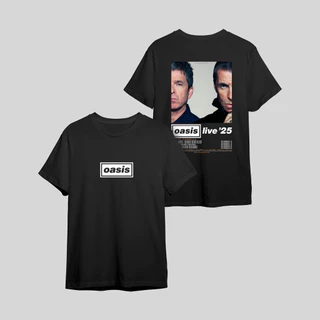 Camiseta Oasis Banda de Rock World Tour Live 25 Turnê Unissex