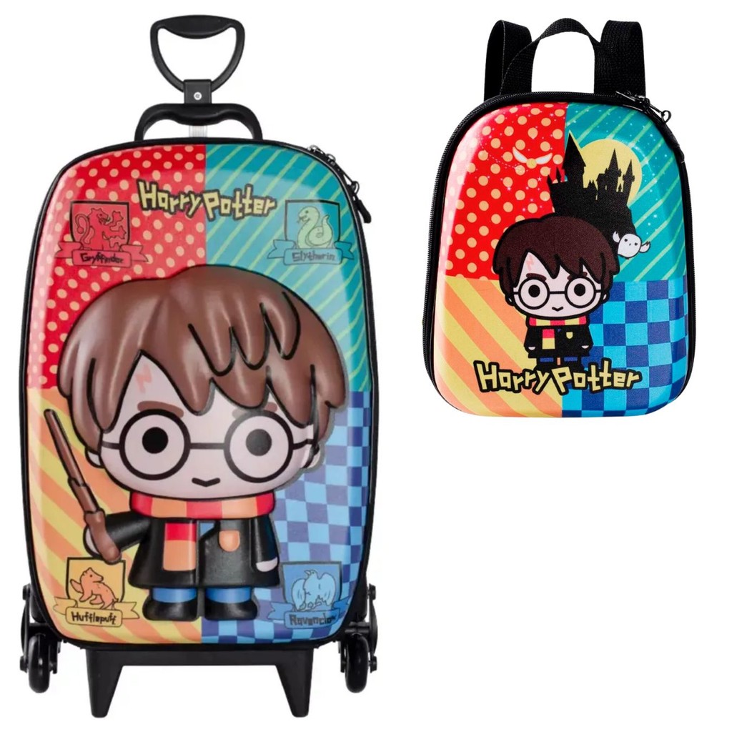 Kit Mala Infantil Rodinhas E Mochila Lancheira Harry Potter | Shopee Brasil