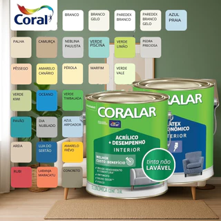 Tinta Coralar Acrilica Parede Anti Mofo 3,6 Litros Escolha Cor Fosco Interno Coral