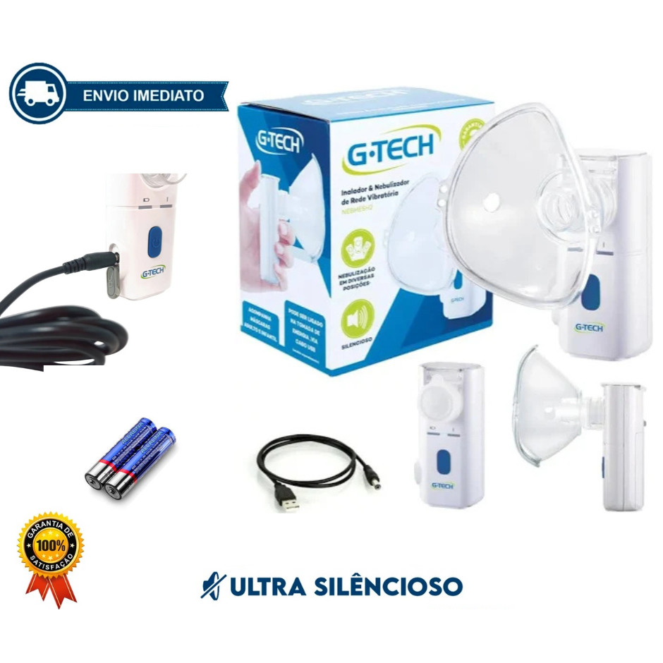 Nebulizador G-tech Nebmesh2 Compacto Silencioso Com Cabo