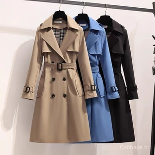 Casaco Coreano Fashion Retro Loose Jacket Outono Primavera Manga Longa Dupla Extremamente Alta Peito Midi Windbreaker em Promoção na Shopee Casaco Coreano Fashion Retro Loose Jacket Outono Primavera Manga Longa Dupla Extremamente Alta Peito Midi Windbreaker