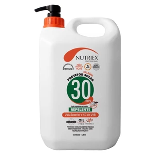 Protetor Solar Profissional com Repelente FPS 30 1/3 UVA 4 Litros Nutriex em Oferta na Shopee