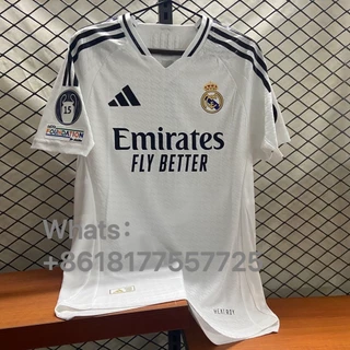 24/25 Jogador Real Madrid Home Jersey Mbappe Wini Jr Bellingham Jérsei Personalizada 1 : 1