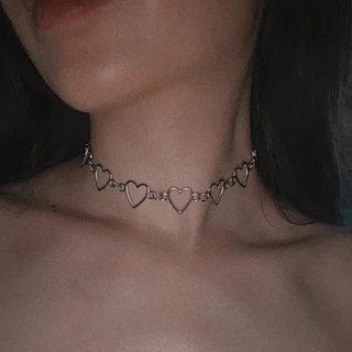 Colar Simples em Forma de Coração Oco Colar de Amor em Forma de Coração Mulheres