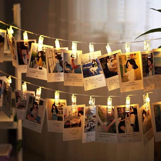 Prendedor Cordão e Varal com Led Luminoso para Fotos