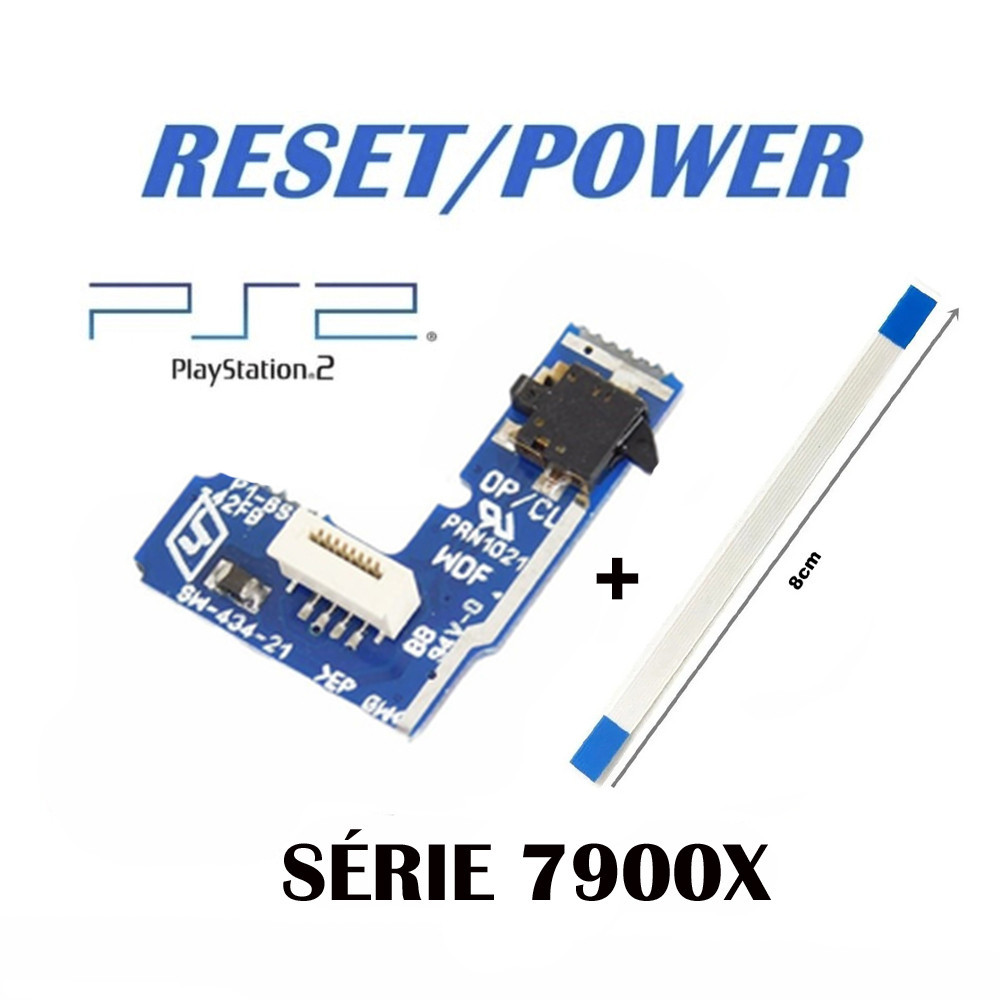 ‪ෆ‪.*・゜ Kit Placa Reset Power + Cabo Flat PS2 SCPH-79001 SCPH-79010