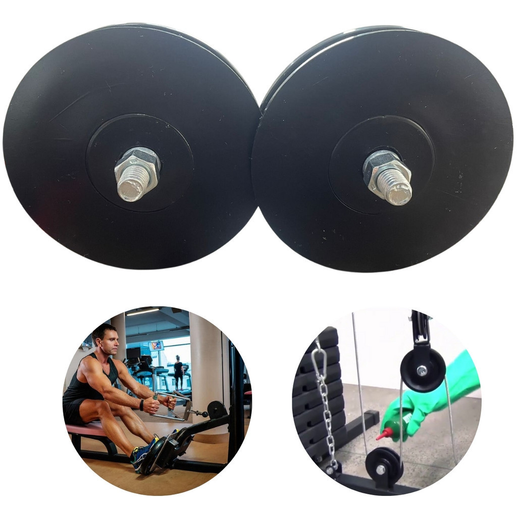 Kit 2 Roldana 75mm 3 Pol canal U Rodinha p/ Aparelho Academia Crossover Estação de Exercicio Maquina de Musculação Nylon