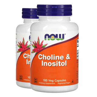 Kit 2x Colina e Inositol 250/250mg Now Foods 100 Veg Cáps Importado/Made in Usa