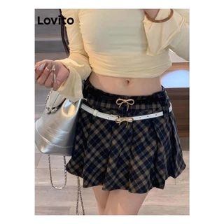 Lovito Cinto casual elegante com borboleta lisa e elegante para mulheres LFA44629