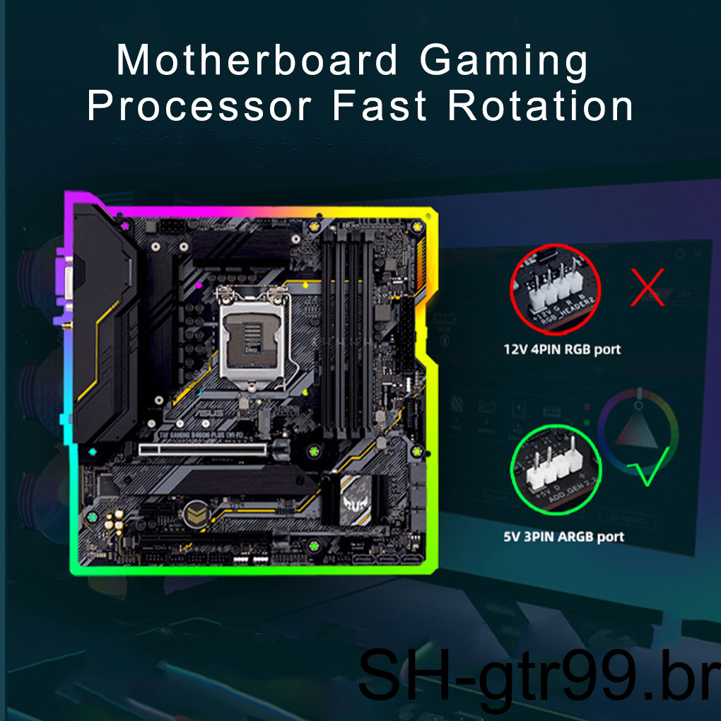 Coolmoon 12cm Processador De Resfriamento De CPU Do Ventilador Computador Sincronização Ajustável RGB Dissipação Para Caixa De PC Chassi