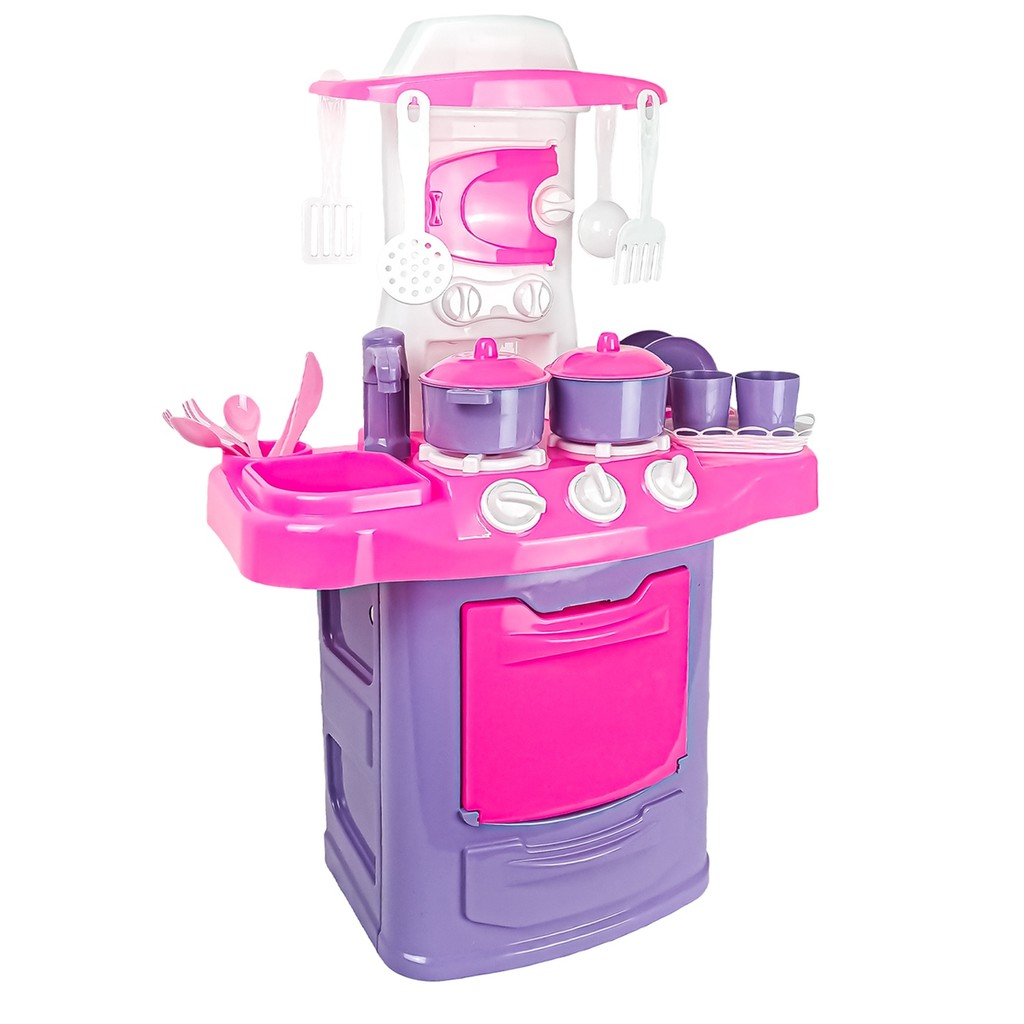 Cozinha Infantil Menina Completa Fogão Forno Pia Sai Água Top Deluxe Lugo  Brinquedos | Shopee Brasil