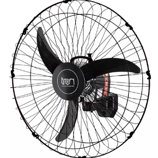 Ventilador De Parede Tron 50cm 110v 220v Bivolt 140w Oscilante Controle Dimmer Preto