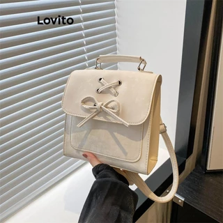 Lovito Mochila com cordão simples para mulheres LFA46199