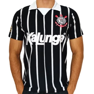 Camiseta de time Corinthians retro Kalunga Listrada
