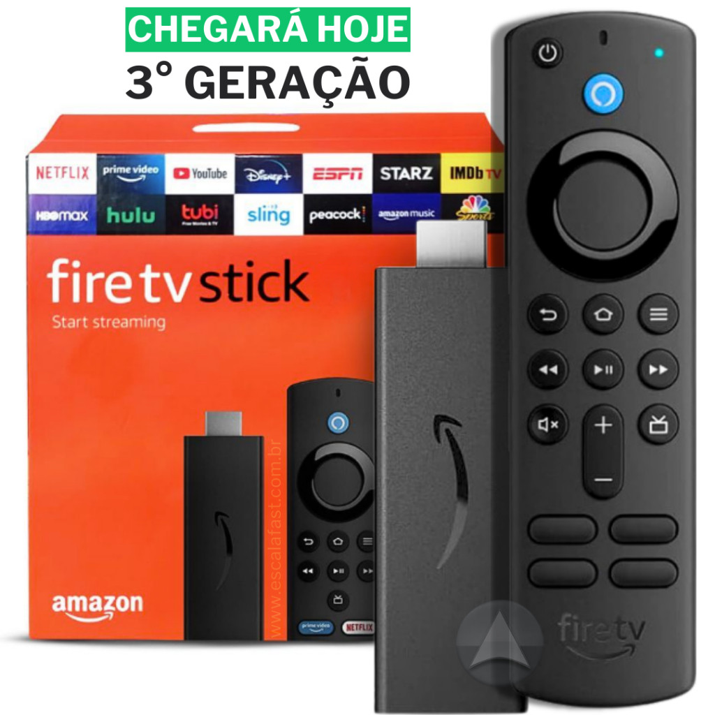 Novo Amazon Fire Stick TV Full HD 3ª Geração Alexa Comando de Voz ...