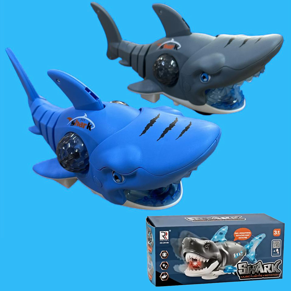Brinquedo Tubarão Eletrônico Shark Peixe Fujão Robô C Luz E Som
