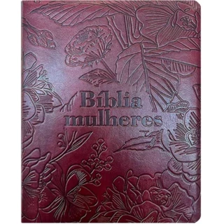 Bíblia Sagrada Mulheres | Viviane Martinello | NVT | Espaço para Anotações | Capa Luxo Vinho Floral em Oferta na Shopee