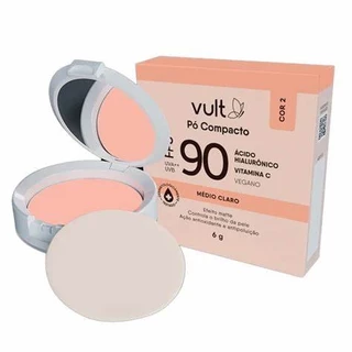 Pó Compacto Vult Facial Médio Claro Cor 2 FPS 90 Vult 6g em Oferta na Shopee
