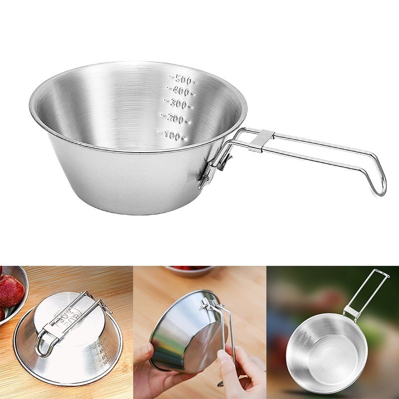 Tigelas 500ML Redonda Cumbuca Panelas Aço Inox Com Cabo Cozh