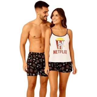 Kit Casal Netflix Baby Doll e Samba Canção em Oferta na Shopee