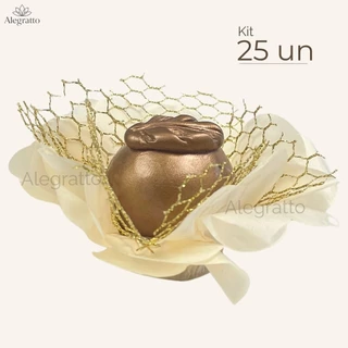Kit 25 Forminhas Imperial Papel E Telinha - Bege sem sépala - Doces Finos luxo casamento bodas
