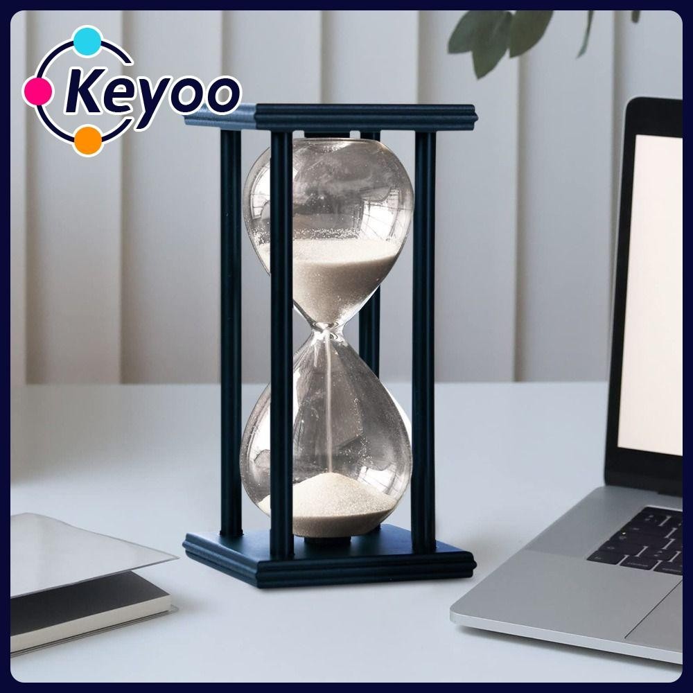 [KEYOO] Timer Ampulheta Temporizador De Areia Relógio Conjunto 30 Minutos Branca Preta Vintage Home Living Room Decor Office Prático Grande