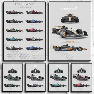 2023 Temporada Retro Fórmula 1 80S Carro F1 Equipe De Corrida Impressão De Cartazes Pintura Em Tela Quadros De Arte De Parede Para Decoração Da Sala De Estar