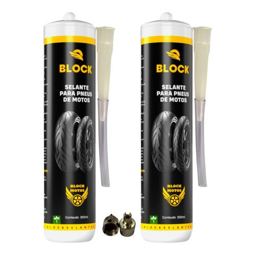 Reparador Selante Preventivo De Pneu Block Motos Kit C/ 2