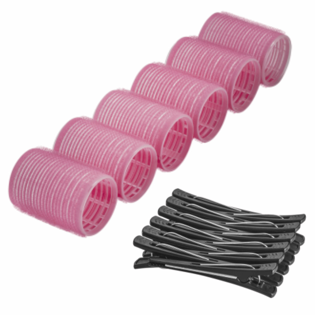 Kit 6 Bobs Formador de Cachos Para Cabelo 44mm + 12 Clips Bico de Pato ...