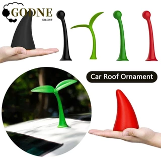 GODNESSFO Adesivos Estéreo Para Carros , Rebentos De Feijão Anti-Colisão Autocolante Decoração De Tejadilho De Carro , Decorações Criativas De Buzina De Diabo Fofo