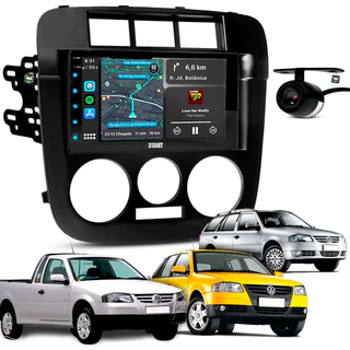 Kit Multimidia Android 7 Pol Parati G4 2006 2007 A 2011 2012 Moldura Cor Preto Fosco