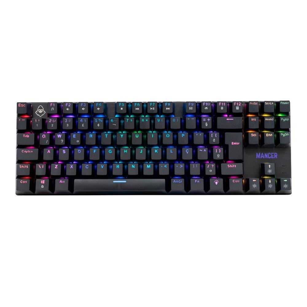 Teclado Mecanico Gamer Mancer Ghoul MK2, RGB, ABNT2, Switch Huano Azul, Preto, MCR-GHM2-RGB01BU