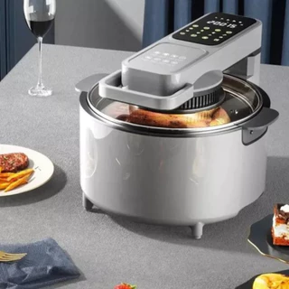 Air Frye Fritadeira Elétrica Antiaderente Panela Removível Vidro Temperado Inox Digital Técnologica