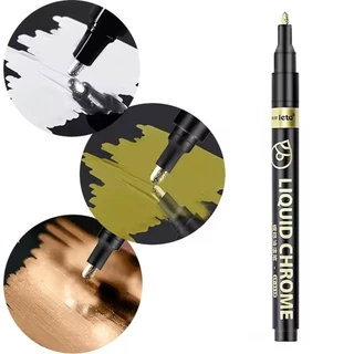 Caneta Marcador Permanente Efeito Metálico Acrílica Tipo Posca Para Cerâmica Metal Desenho Artístico