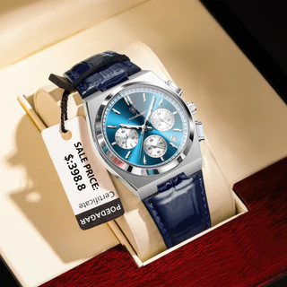 POEDAGAR Relógio De Luxo Para Homens Militar De Couro À Prova D'água Cronógrafo Luminoso Data Relógios Masculinos De Quartzo Reloj