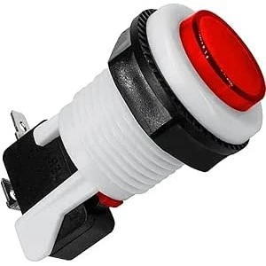 10x Chave Botão Push Button Pbs-29 Vermelha Sem Trava Com Micro Switch - Fliperama