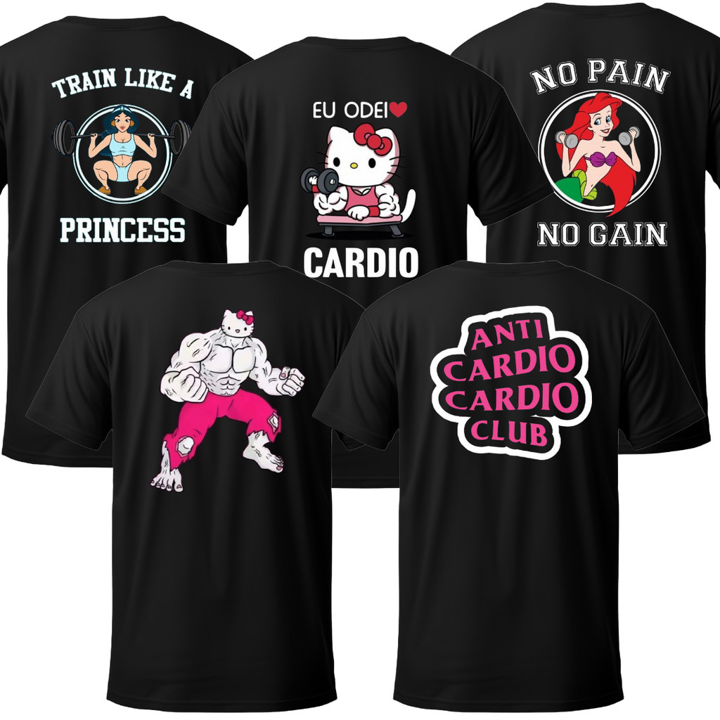 Kit 5 Camisetas Academia Streetwear Hendari 100% Algodão